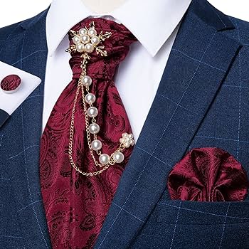 Amazon.com: YMGSCC Men's Silk Tie Brooch Pin Set Classic